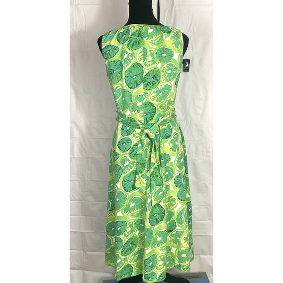 Lands End Green Floral Pullover Knit Tank Dress Womens Size 6-8 - Picture 6 of 8